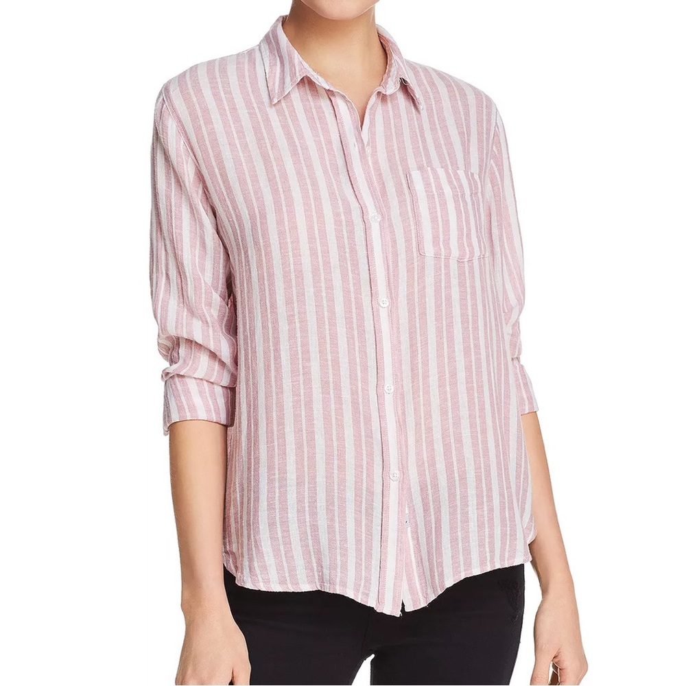 Rails Charli Bordeaux Striped Button-Front Shirt - image 1